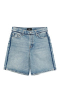 7 FOR ALL MANKIND WOMEN Stripe Denim Shorts Blue