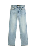 7 FOR ALL MANKIND WOMEN CALIE STRAIGHT Mid Waist Jeans Blue