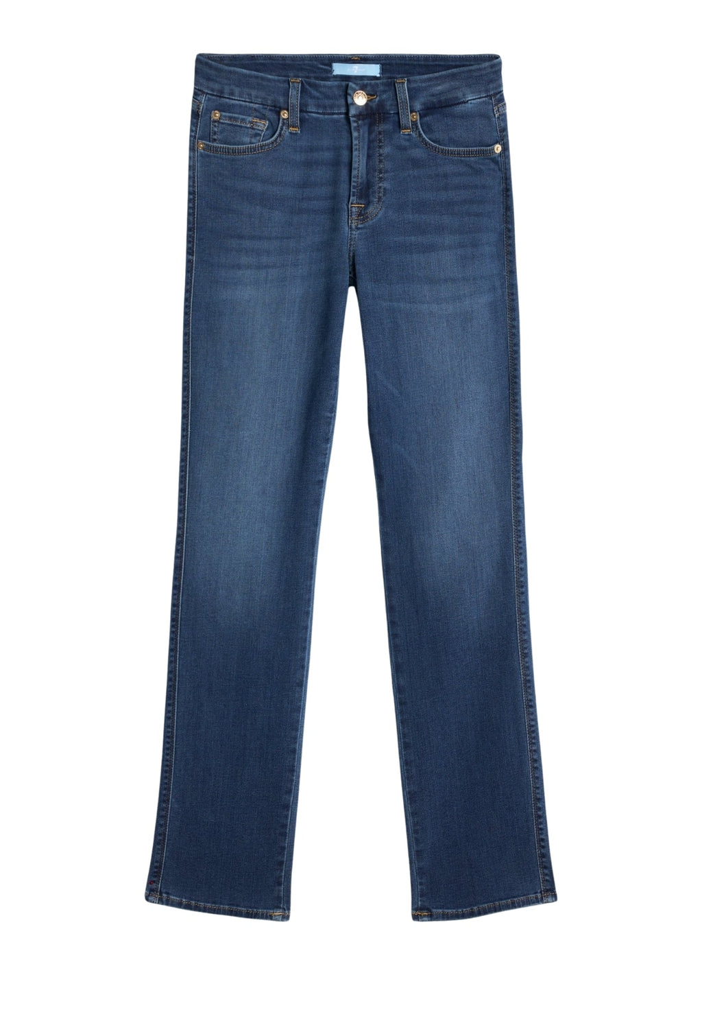7 FOR ALL MANKIND WOMEN KIMMIE STRAIGHT Duchess Mid Waist Slim Jeans Mid Blue