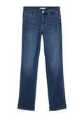 7 FOR ALL MANKIND WOMEN KIMMIE STRAIGHT Duchess Mid Waist Slim Jeans Mid Blue