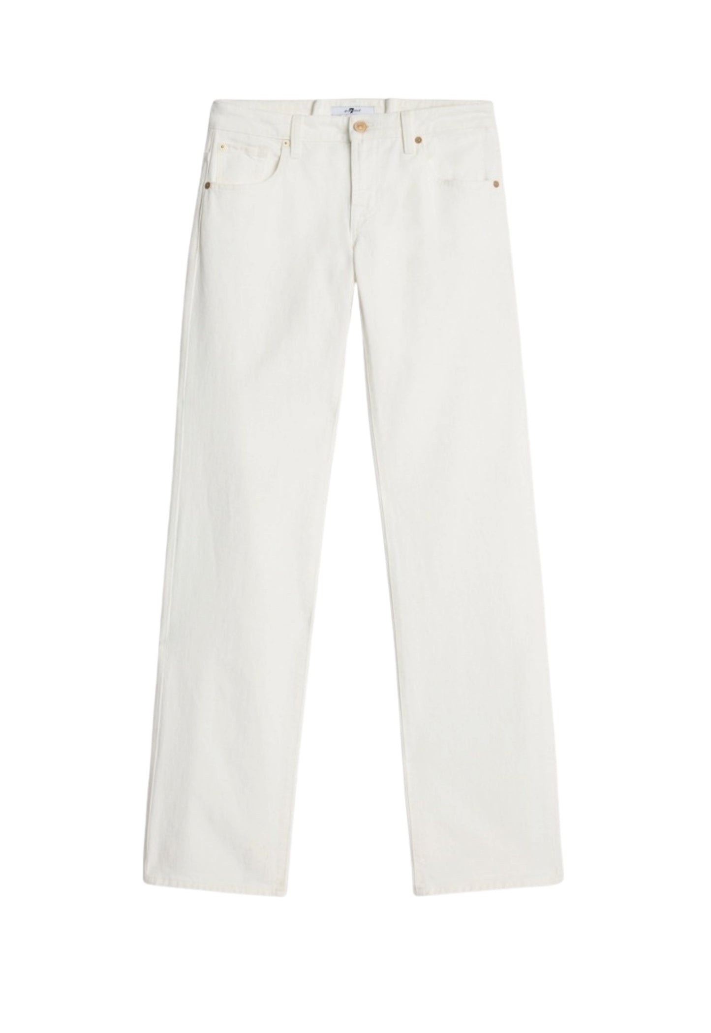 7 FOR ALL MANKIND WOMEN Low Waist Straight Jeans Milkyway White