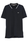 BOSS Parlay 190 Cotton-Piqué Polo Shirt With Contrast Tipping Dark Blue