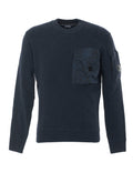 C.P COMPANY Knitwear Sweater Nylon Pocket Wool Crew Neck Blue