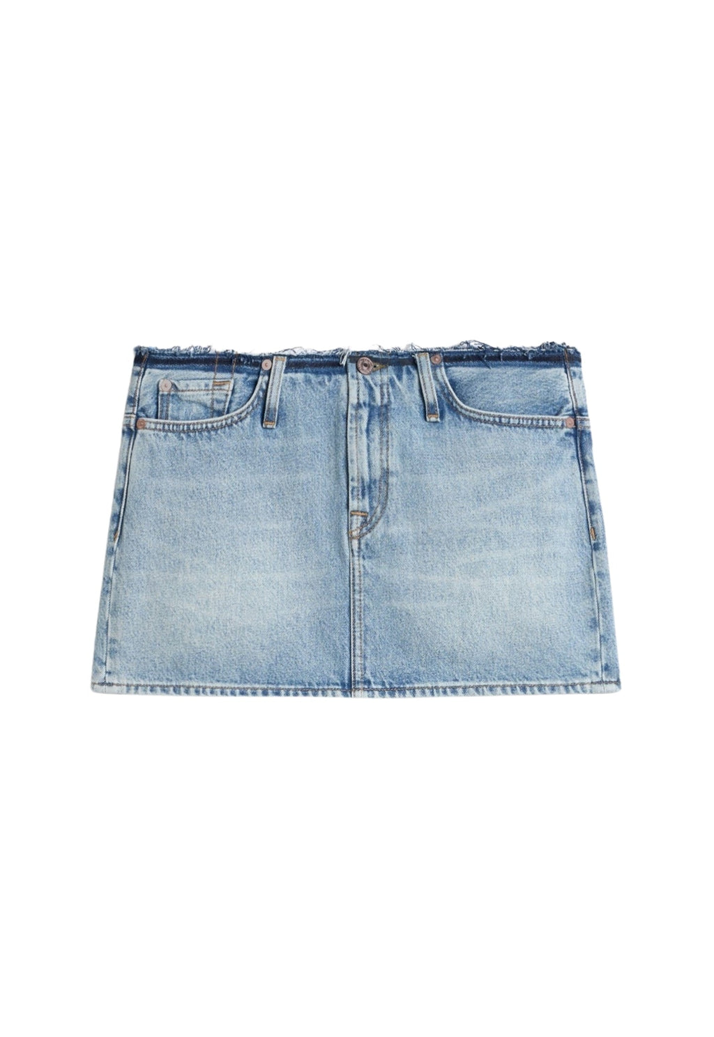 7 FOR ALL MANKIND WOMEN Cherry Mini Denim Skirt Light Wash Blue