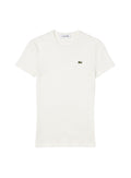 LACOSTE WOMEN Slim Fit Ribbed Cotton T-shirt White