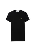 LACOSTE WOMEN Slim Fit Ribbed Cotton T-shirt Black