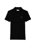 LACOSTE WOMEN Slim Fit L.12.D Ribbed Cotton Polo Shirt Black