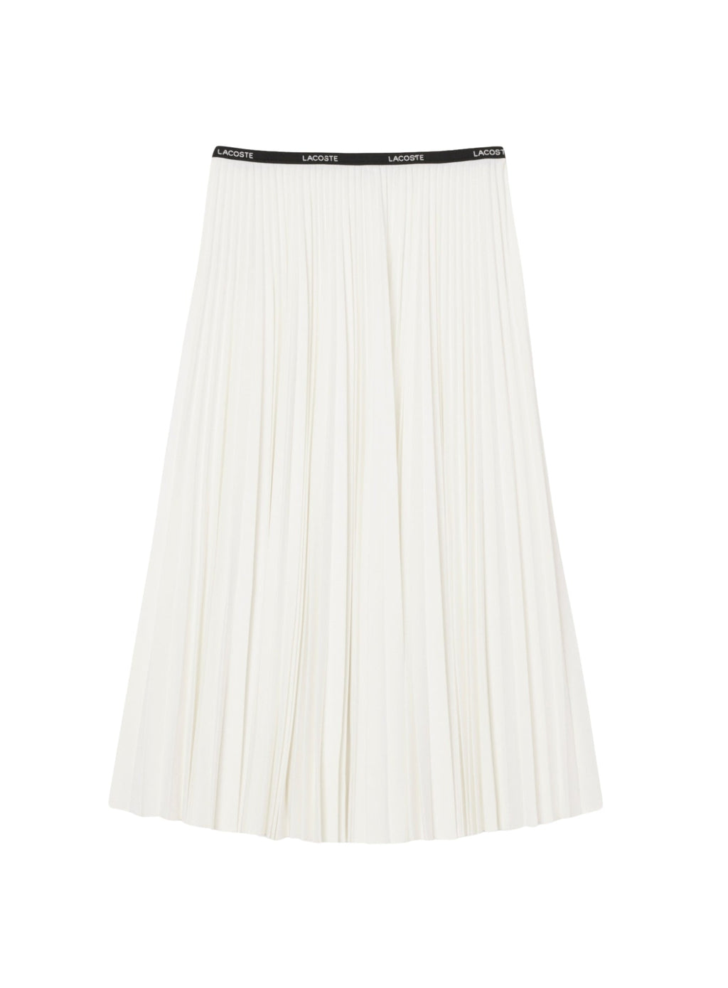 LACOSTE WOMEN Long Pleated Elasticated Waist Skirt White