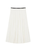 LACOSTE WOMEN Long Pleated Elasticated Waist Skirt White