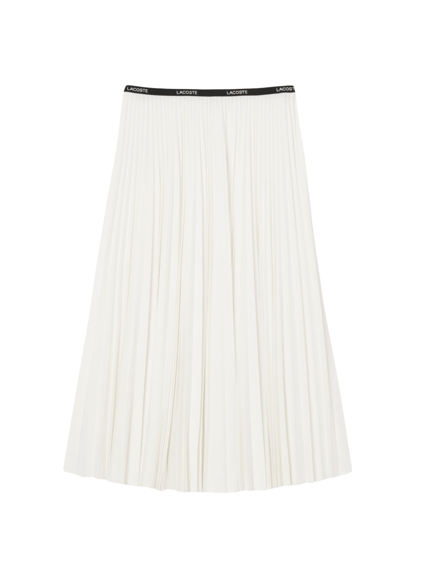 LACOSTE WOMEN Long Pleated Elasticated Waist Skirt White