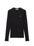 LACOSTE WOMEN Slim Fit Ribbed Cotton T-shirt Black