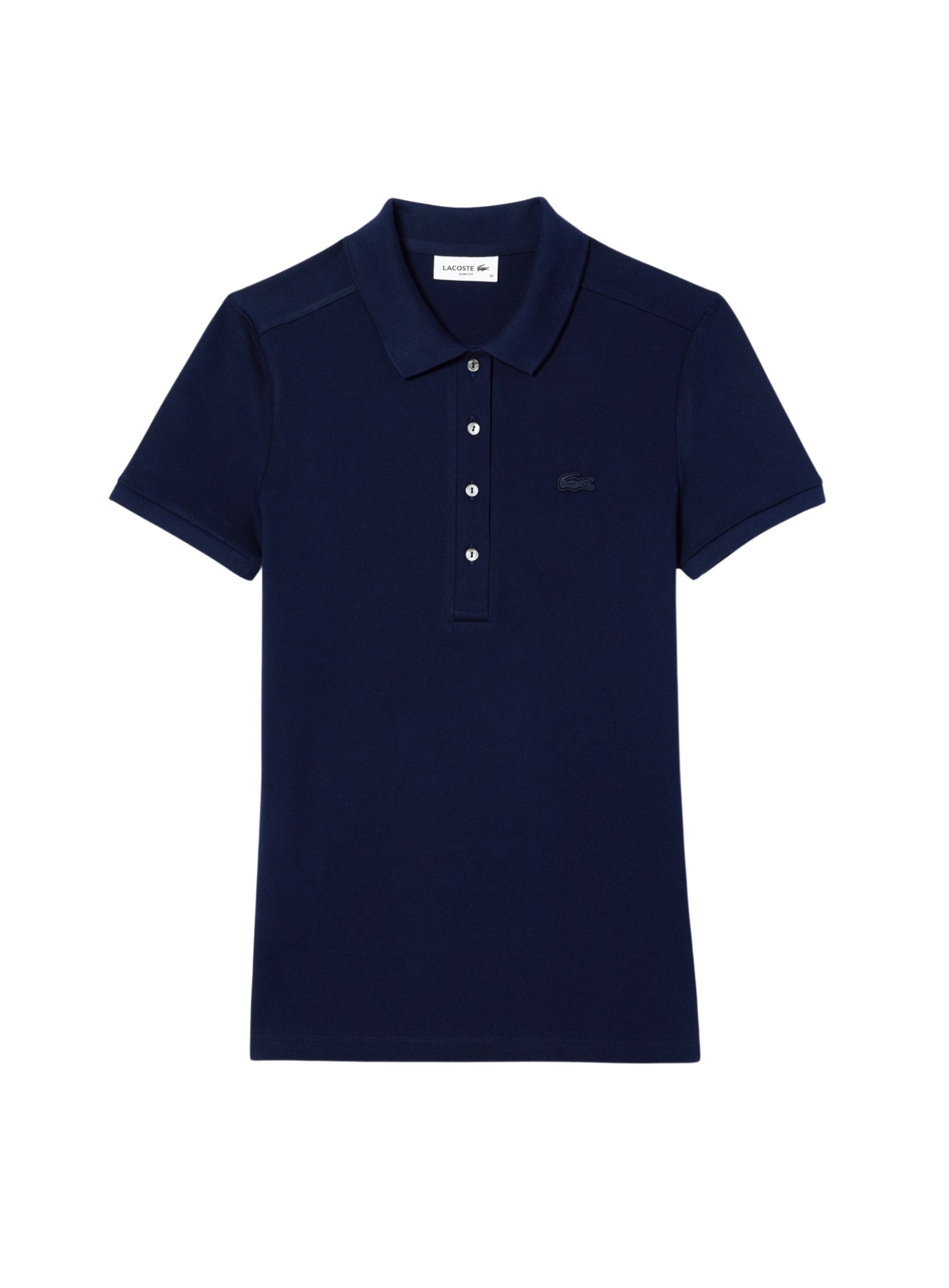 LACOSTE WOMEN L.12.D Slim Fit Stretch Piqué Polo Shirt Midnight Blue