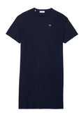 LACOSTE WOMEN Oversized Cotton T-Shirt Dress Midnight Blue