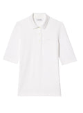LACOSTE WOMEN Slim Fit L.12.D Three Quarter Sleeve Polo Shirt White