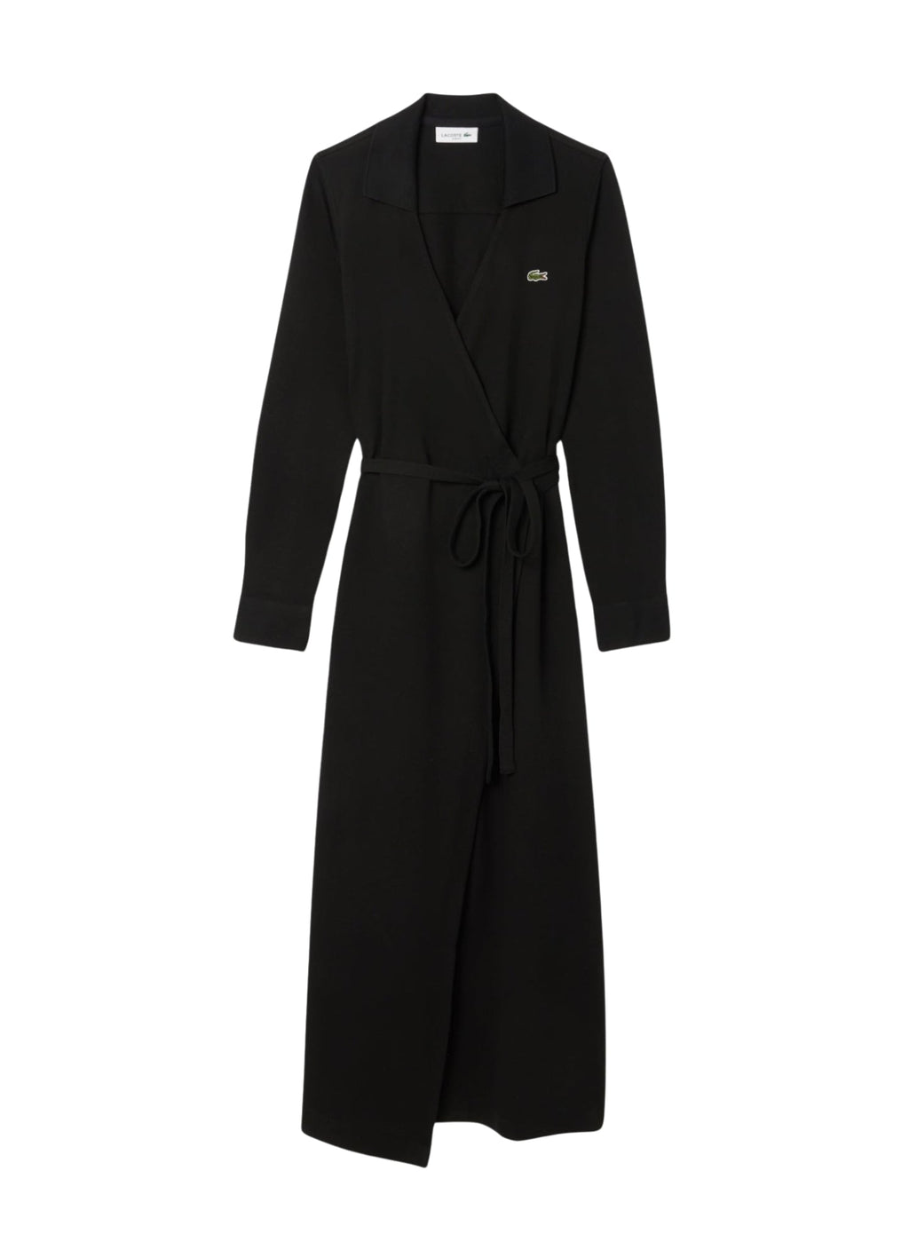 LACOSTE WOMEN Stretch Mini Piqué Wrap Polo Dress Black