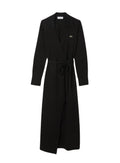 LACOSTE WOMEN Stretch Mini Piqué Wrap Polo Dress Black