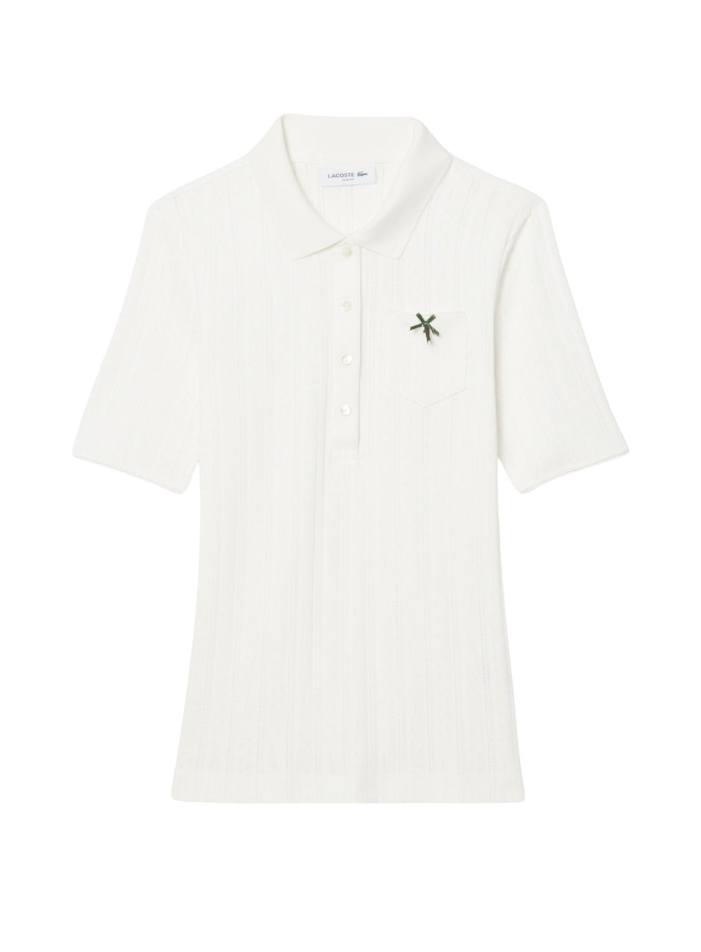 LACOSTE WOMEN Slim Fit Pointelle Branded L.12.D Polo Shirt White