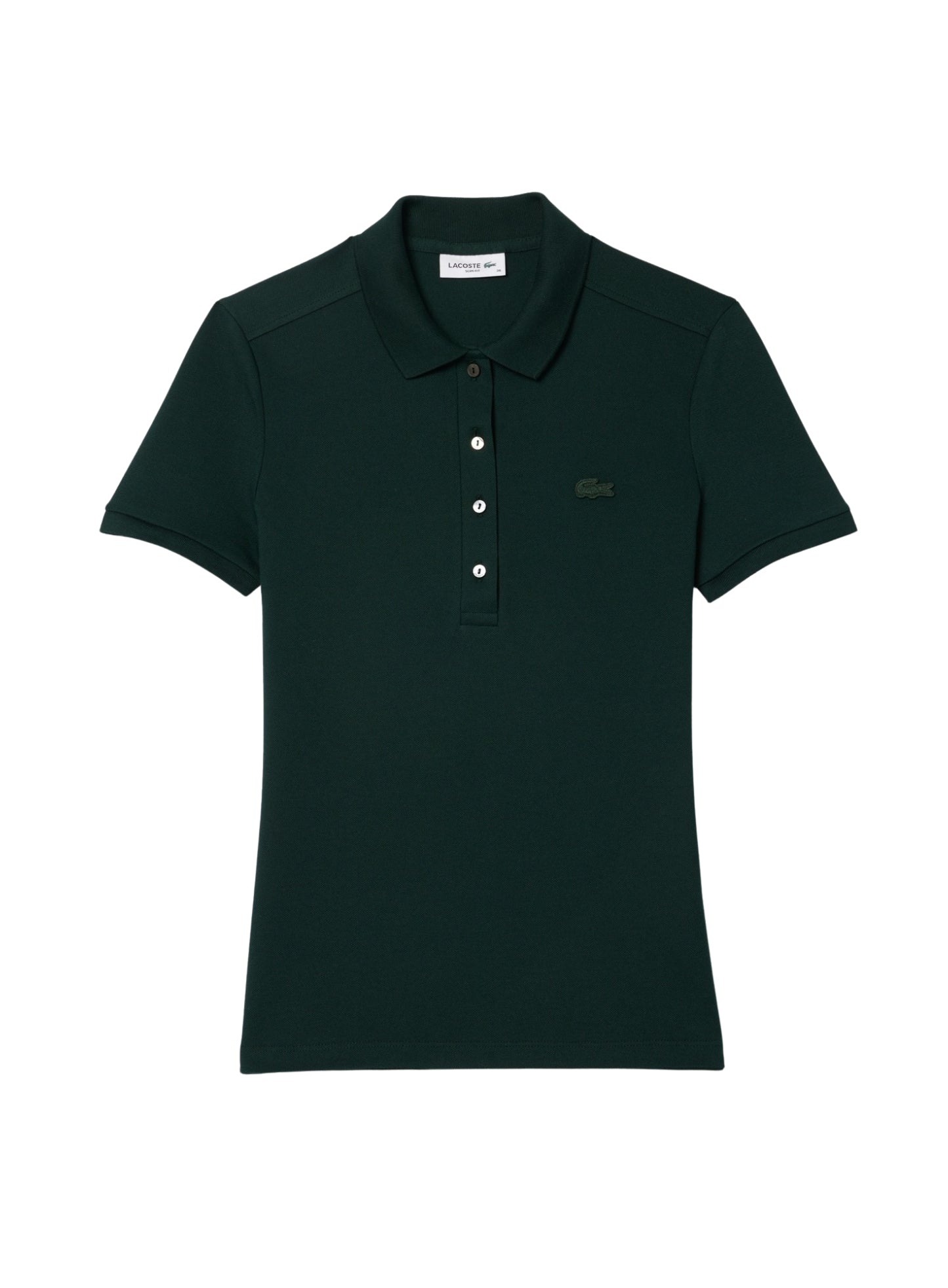 LACOSTE WOMEN L.12.D Slim Fit Stretch Piqué Polo Shirt Sinople Green