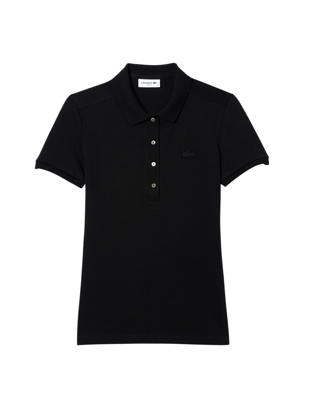 LACOSTE WOMEN L.12.D Slim Fit Stretch Piqué Polo Shirt Black