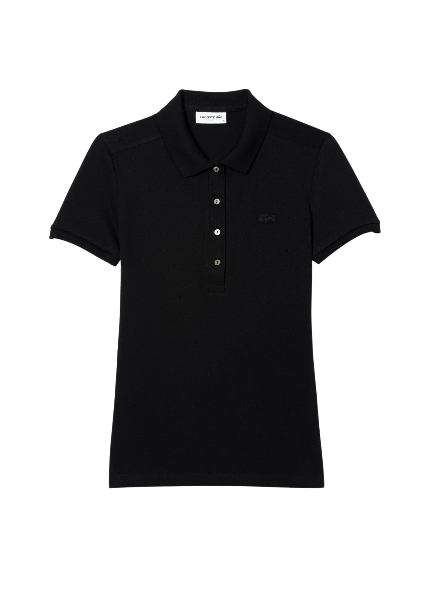 LACOSTE WOMEN L.12.D Slim Fit Stretch Piqué Polo Shirt Black