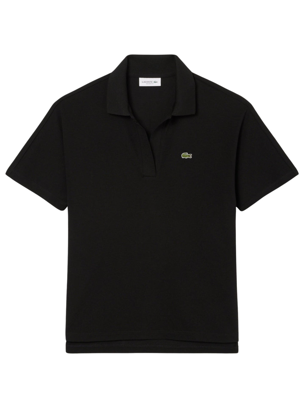 LACOSTE WOMEN Relaxed Fit Fluid Piqué Polo Shirt Black