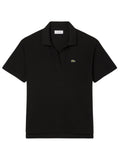 LACOSTE WOMEN Relaxed Fit Fluid Piqué Polo Shirt Black