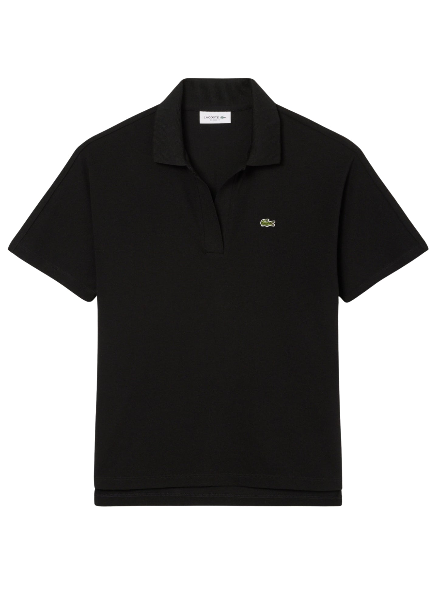 LACOSTE WOMEN Relaxed Fit Fluid Piqué Polo Shirt Black