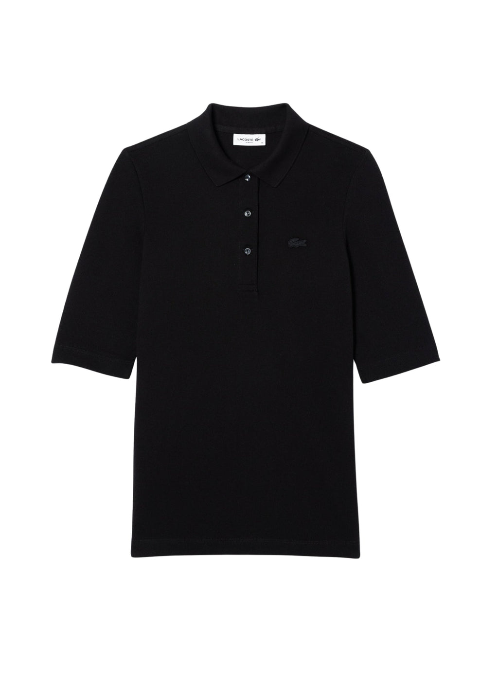 LACOSTE WOMEN Slim Fit L.12.D Three Quarter Sleeve Polo Shirt Black