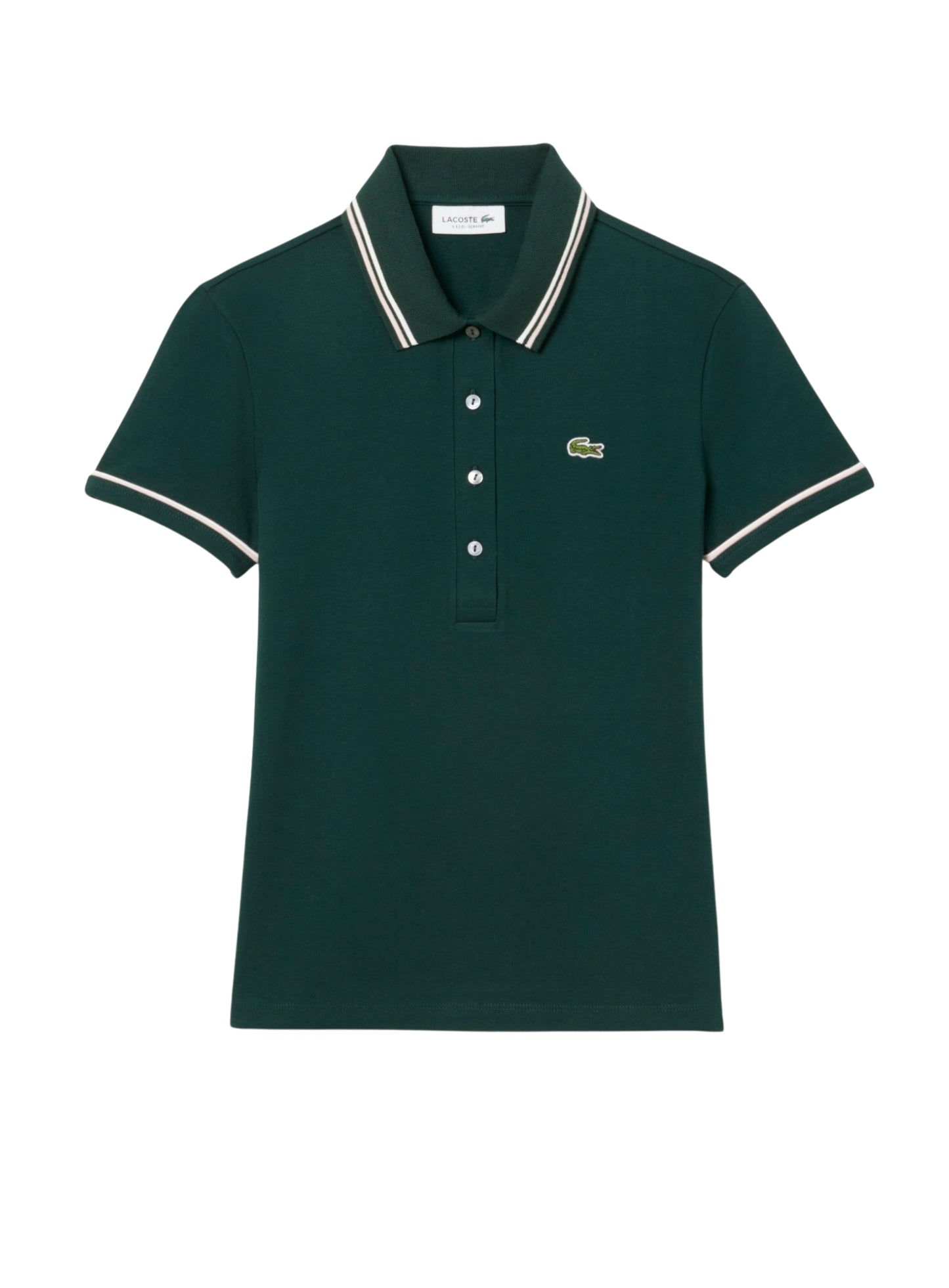 LACOSTE WOMEN L.12.D Slim Fit Trim Detail Polo Shirt Green