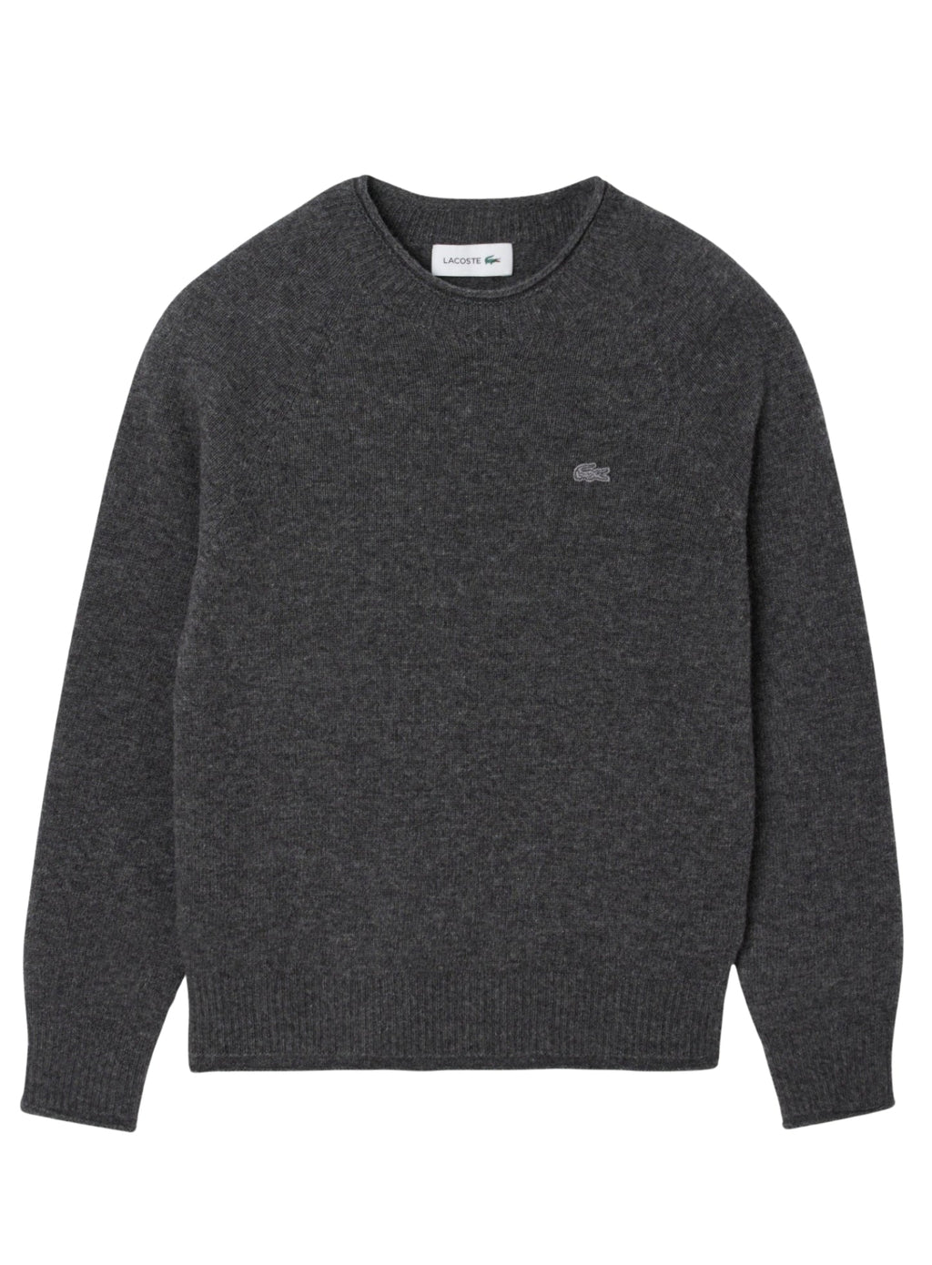 LACOSTE WOMEN 3D Knit Carded Wool Sweater Grey