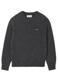 LACOSTE WOMEN 3D Knit Carded Wool Sweater Grey