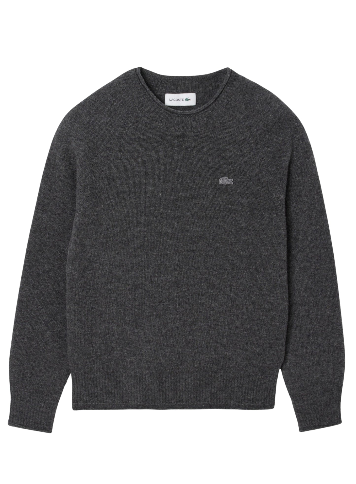LACOSTE WOMEN 3D Knit Carded Wool Sweater Grey