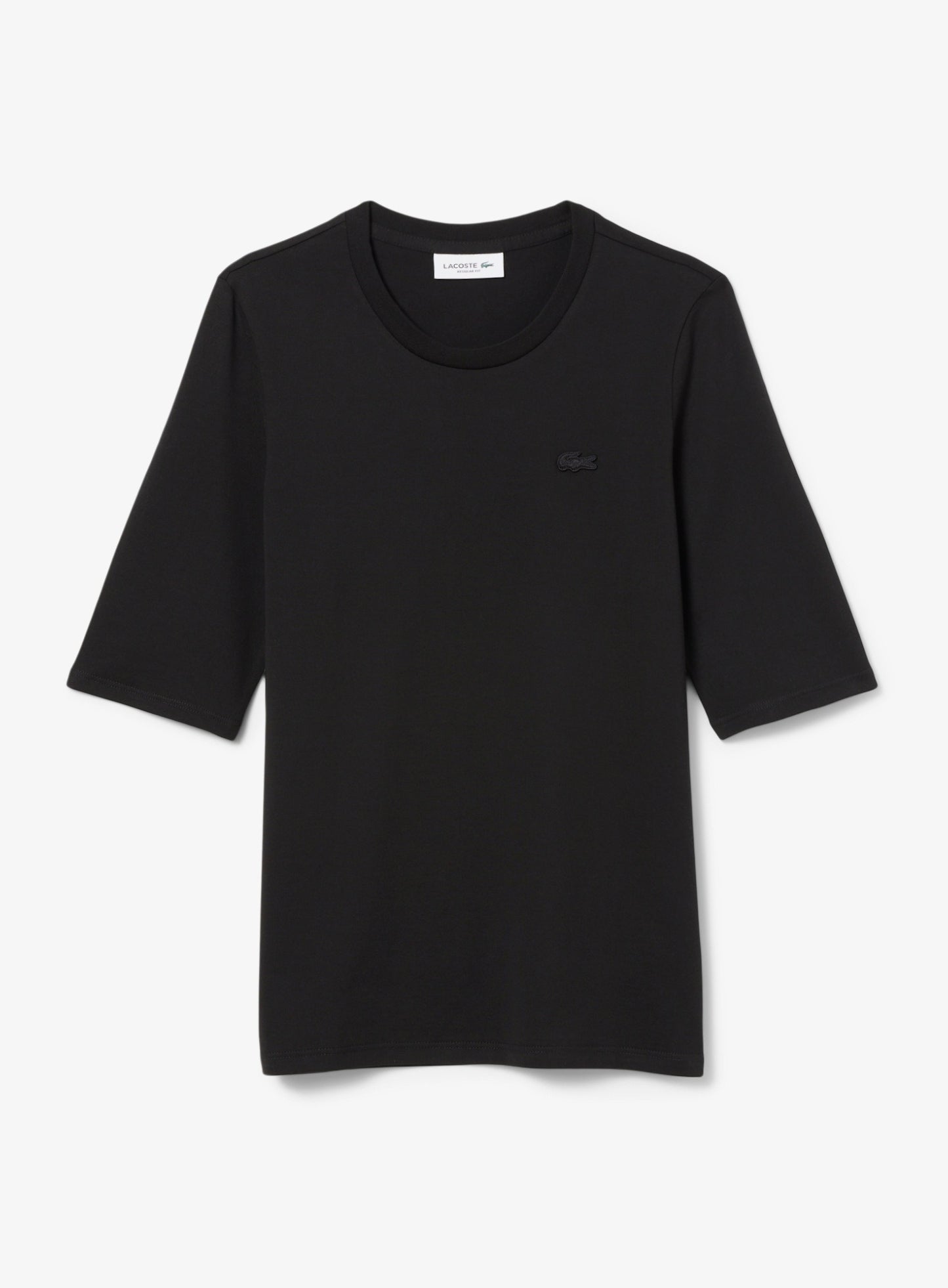 LACOSTE WOMEN Soft Cotton Three Quarter Sleeve T-shirt Black