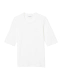 LACOSTE WOMEN Soft Cotton Three Quarter Sleeve T-shirt White