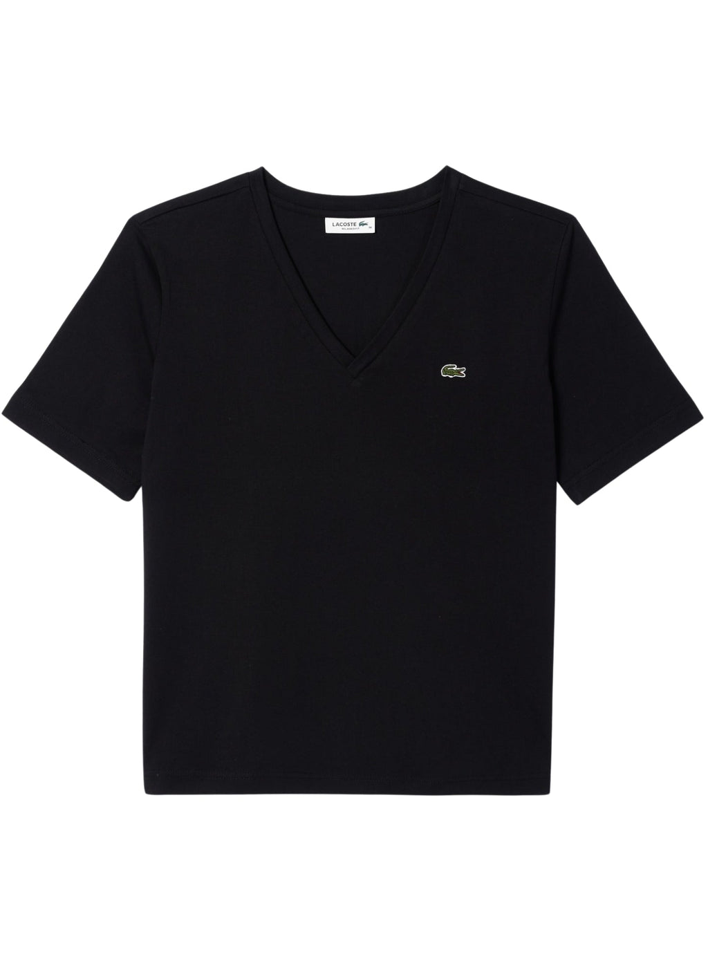 LACOSTE WOMEN Relaxed Fit Soft Cotton V Neck T-shirt Black