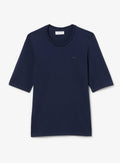 LACOSTE WOMEN Soft Cotton Three Quarter Sleeve T-shirt Midnight Blue
