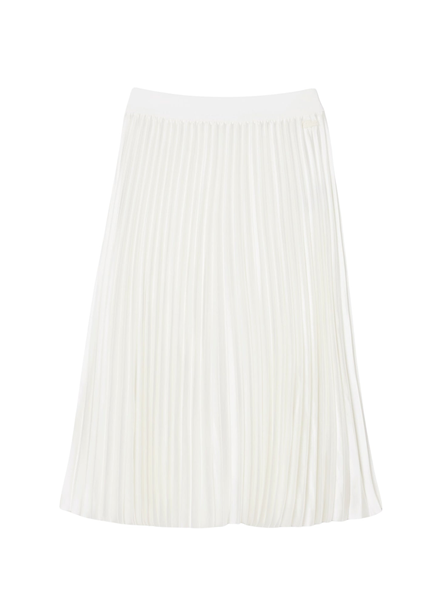 LACOSTE WOMEN Pleated Satin Midi Skirt White