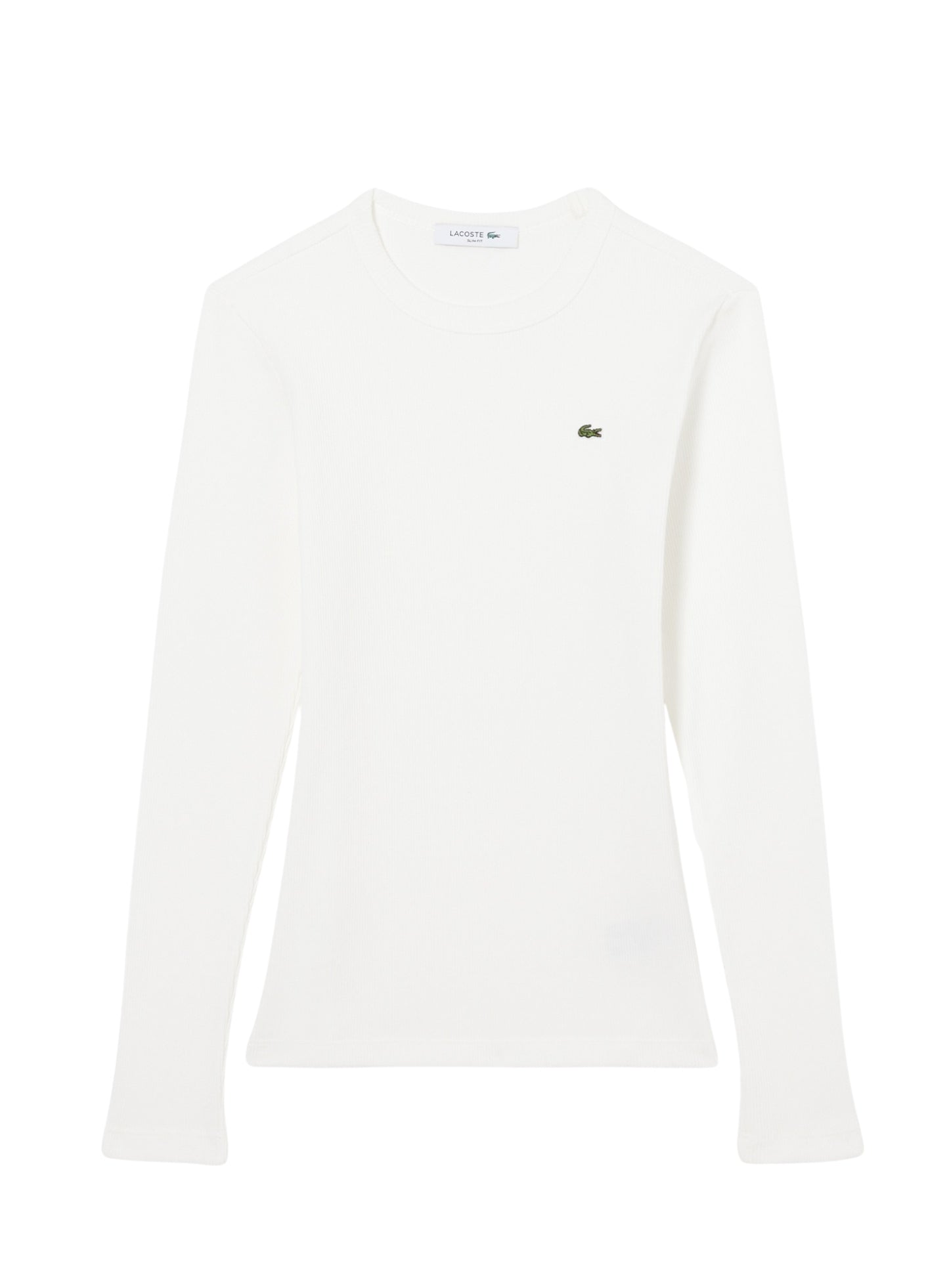LACOSTE WOMEN Slim Fit Ribbed Cotton T-shirt White
