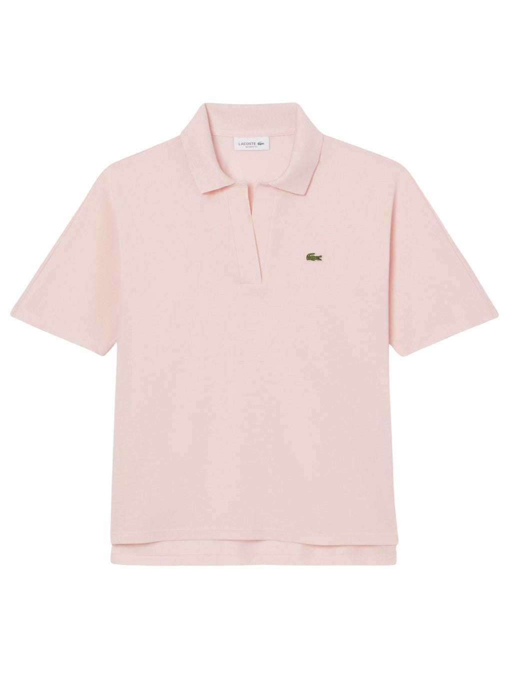 LACOSTE WOMEN Relaxed Fit Fluid Piqué Polo Shirt Light Pink
