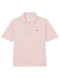 LACOSTE WOMEN Relaxed Fit Fluid Piqué Polo Shirt Light Pink