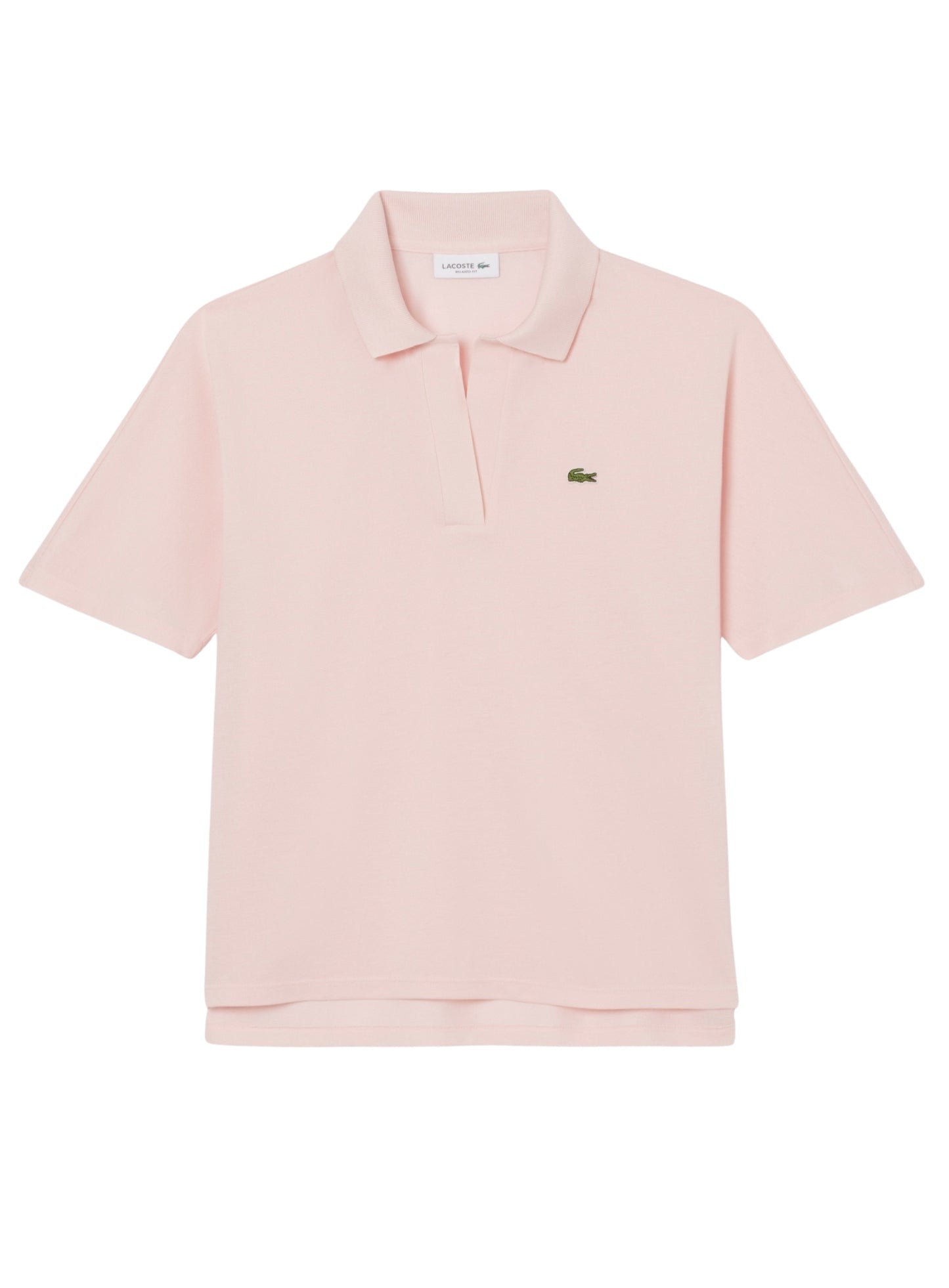 LACOSTE WOMEN Relaxed Fit Fluid Piqué Polo Shirt Light Pink