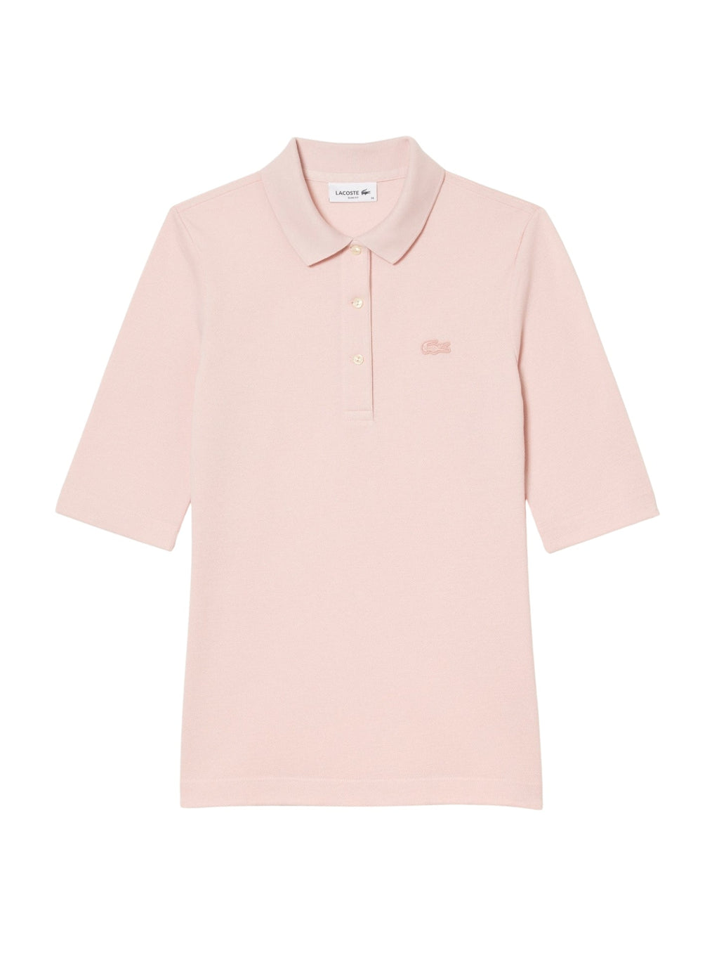 LACOSTE WOMEN Slim Fit L.12.D Three Quarter Sleeve Polo Shirt Light Pink