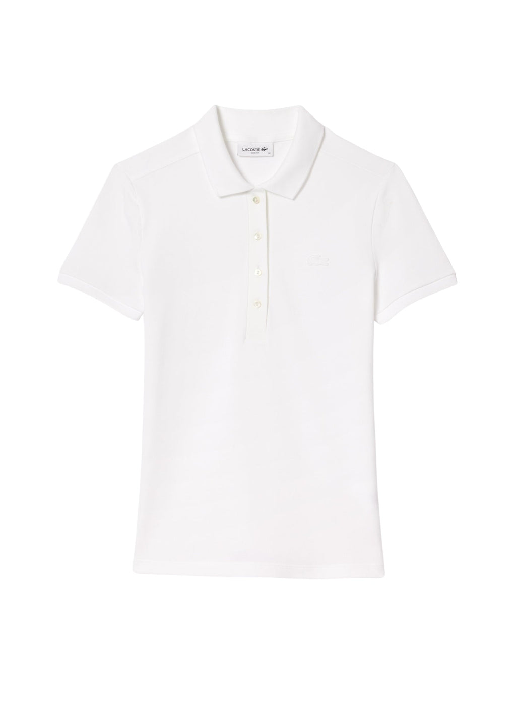 LACOSTE WOMEN L.12.D Slim Fit Stretch Piqué Polo Shirt White