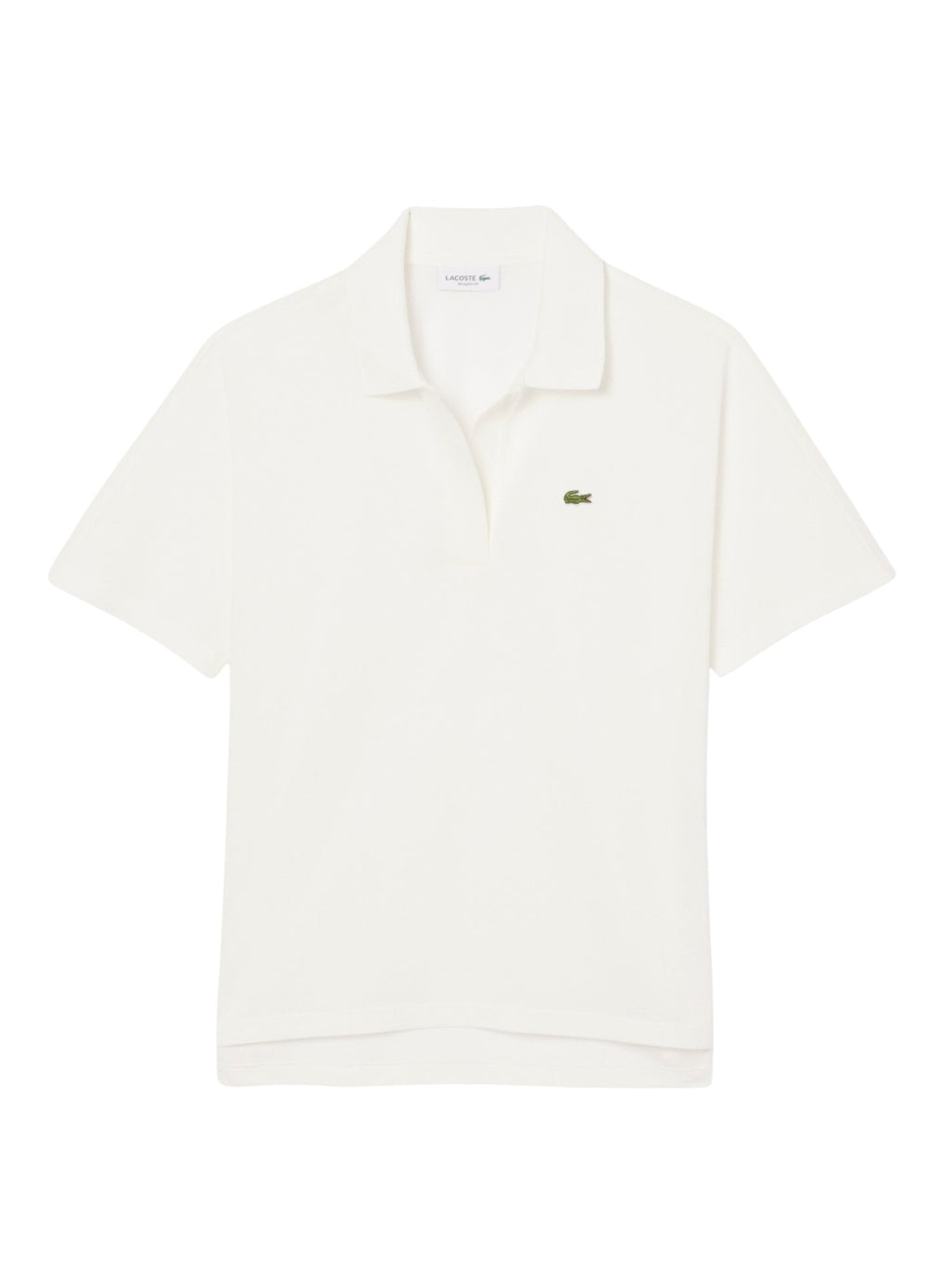LACOSTE WOMEN Relaxed Fit Fluid Piqué Polo Shirt White