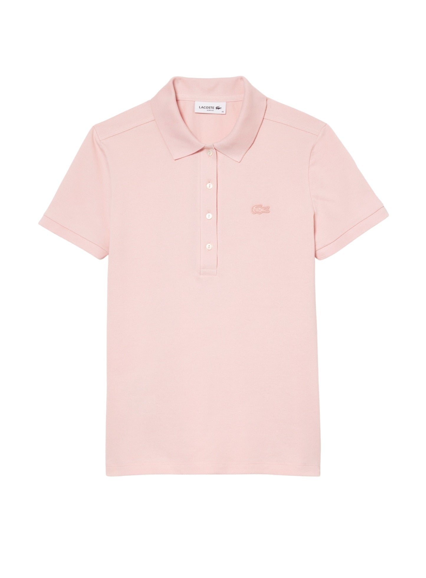 LACOSTE WOMEN L.12.D Slim Fit Stretch Piqué Polo Shirt Light Pink