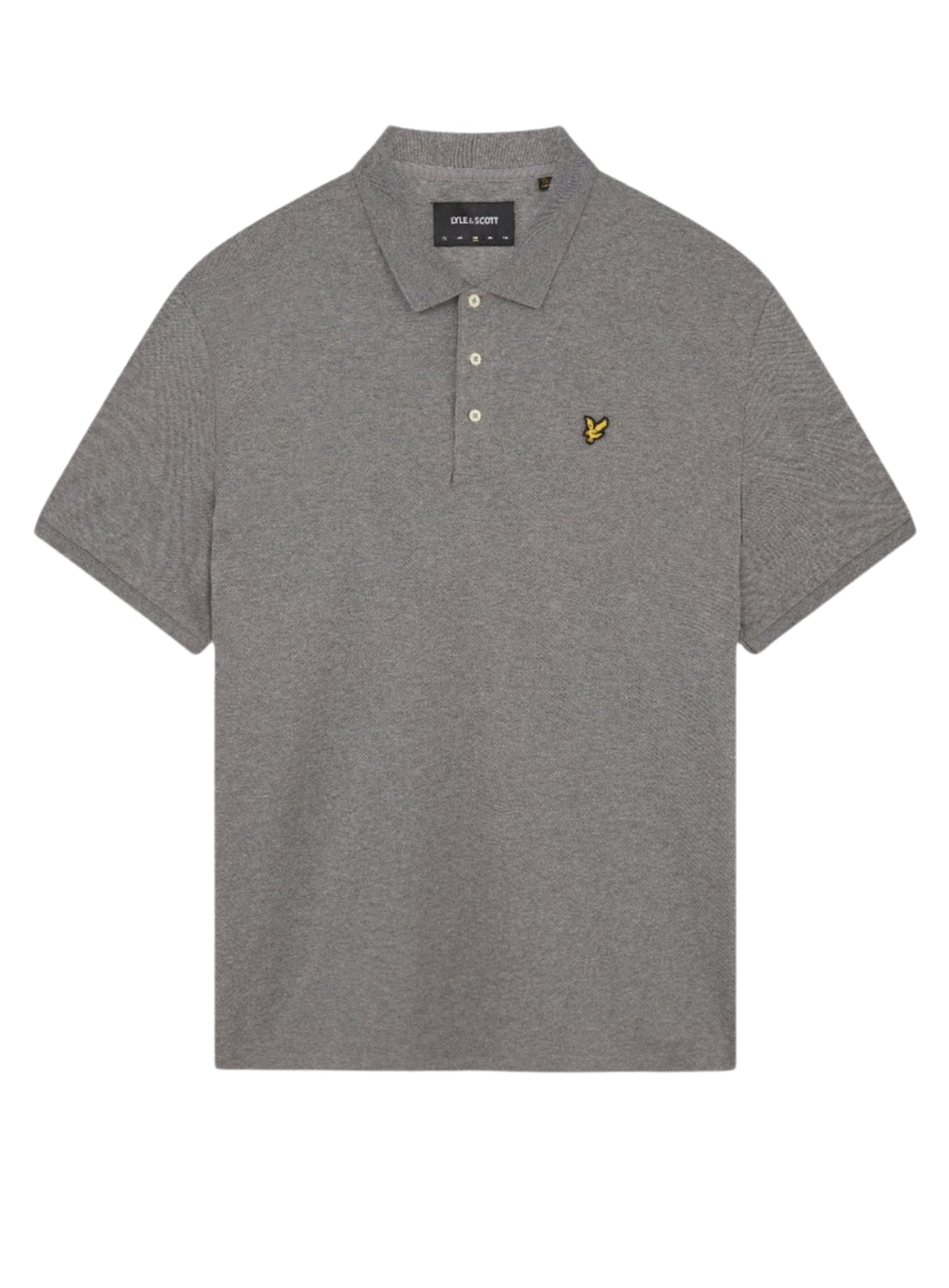 LYLE & SCOTT Plain Polo Shirt Mid Grey Marl