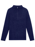 LYLE & SCOTT Ribbed Half Zip Jumper Dark Navy Marl