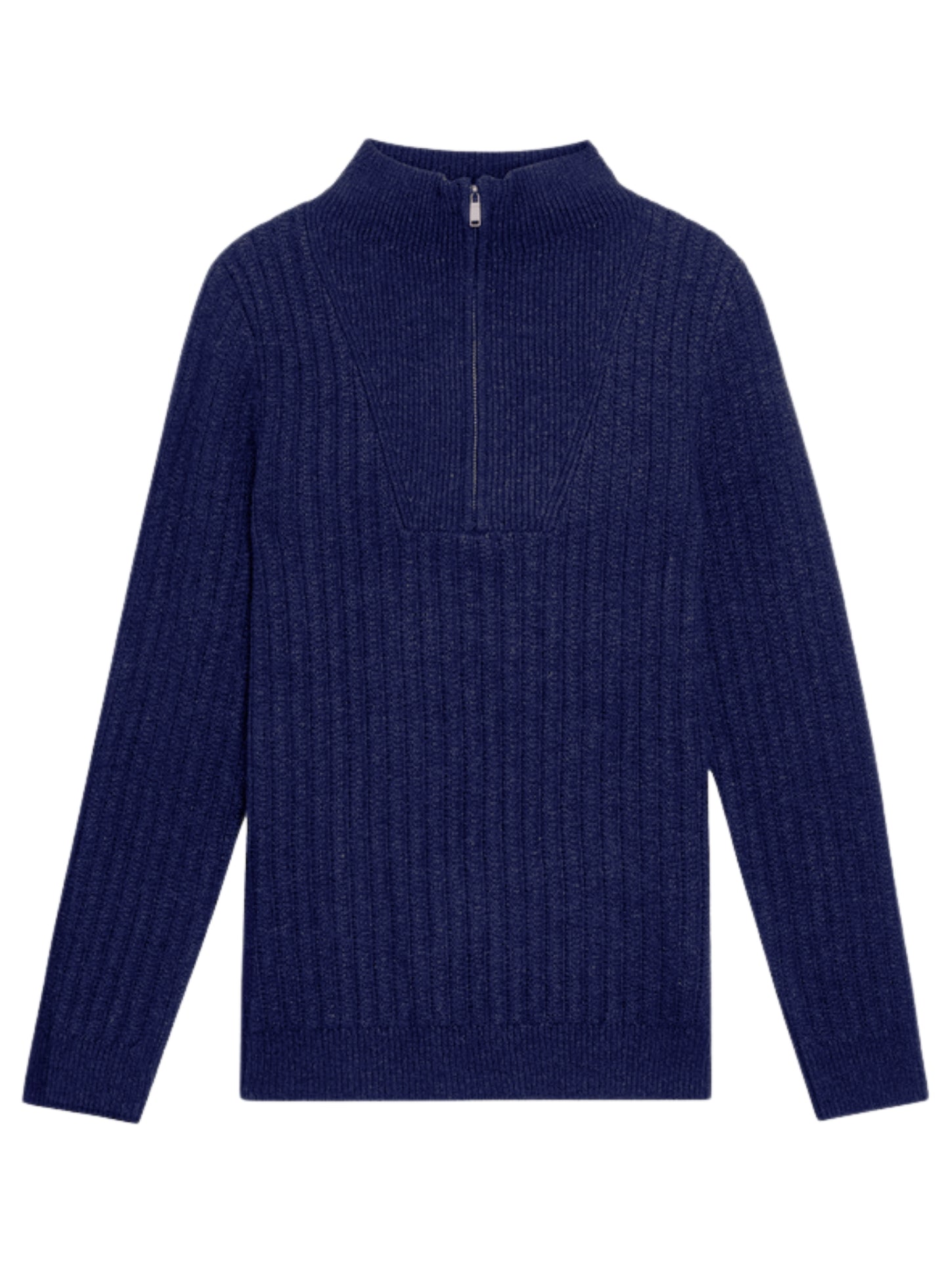 LYLE & SCOTT Ribbed Half Zip Jumper Dark Navy Marl