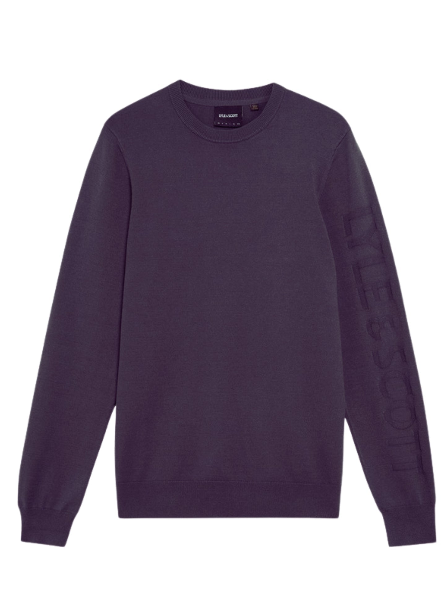 LYLE & SCOTT Mesh Logo Crew Neck Jumper Shadow Grey
