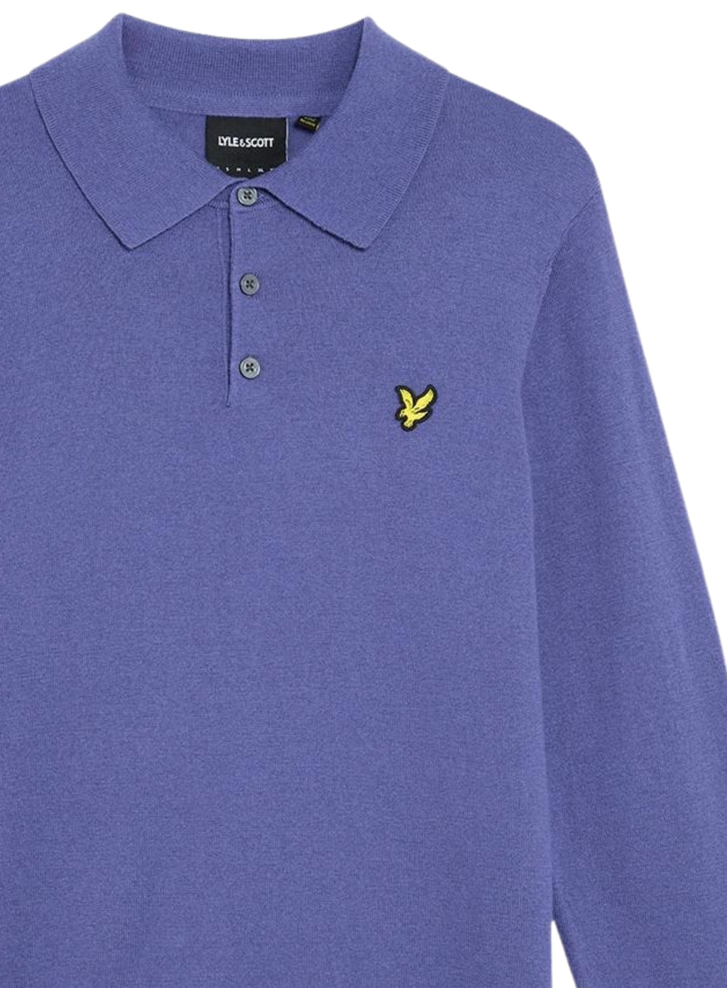 LYLE & SCOTT Cotton Merino Long Sleeve Knitted Polo Twilight